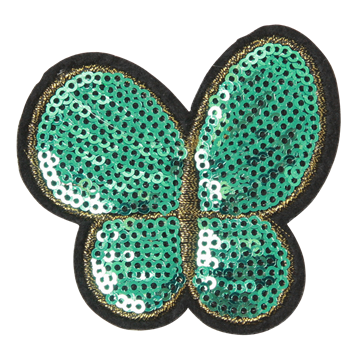 Strygemaerker  til voksne palietter sommerfugl groen
